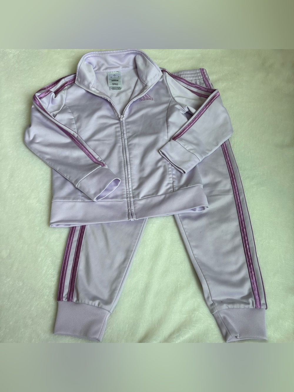 adidas girls lavender track suit